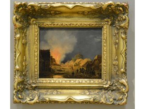 Museum für zuhause - Heinrich Bürkel: â€žBrand in einem Dorfâ€œ 