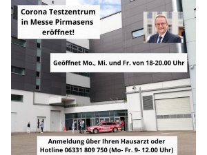 Corona Testzentrum â€“ Neueröffnung in der Messe Pirmasens!