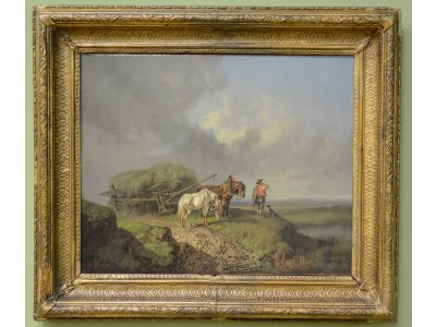 Museum für zuhause - Der umgestürzte Heuwagen, um 1852/54 HBÃ– 35