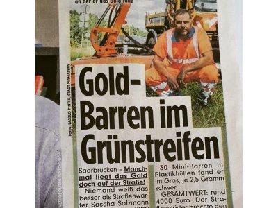 Goldbarren im Pirmasenser Straßengraben? Die Geschichte eines ehrlichen Finders