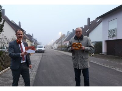 Pirmasens - Gersbach: Martinsbrezeln statt Bandschnitt zur Verkehrsfreigabe