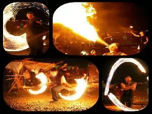 Feuer-Show am Schlossplatz vom Eiscafè Venezia Pirmasens...